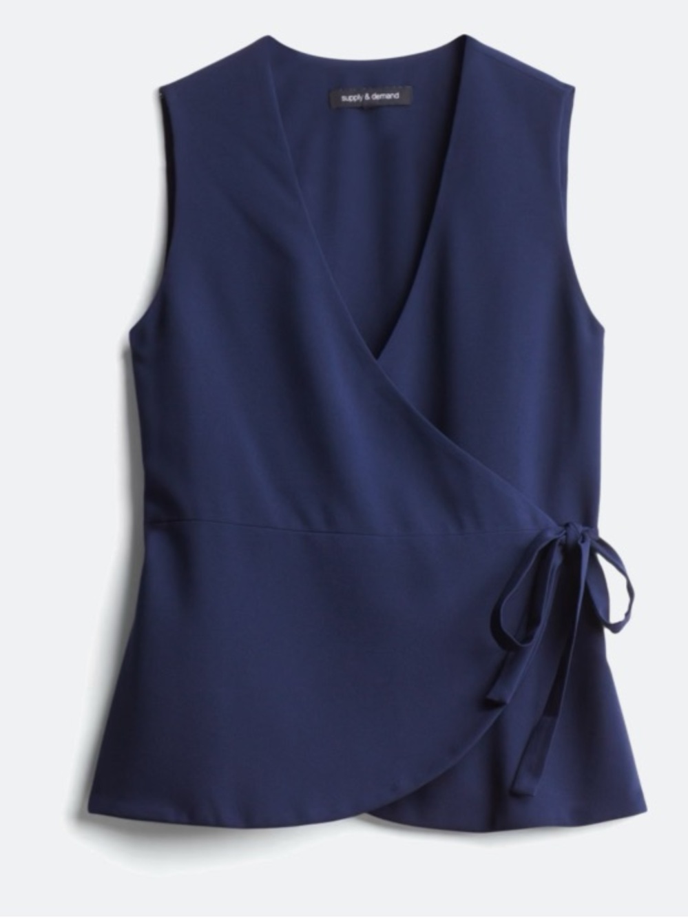 Supply And Demand Navy Vasilisa Wrap Front Blouse
